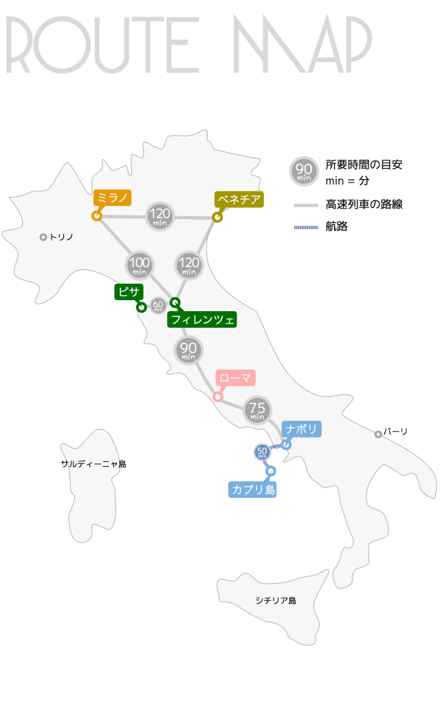 イタリア　ガイドブック　地図